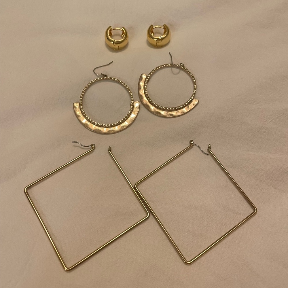 Variety of gold earrings